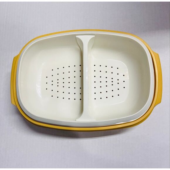 Vintage Tupperware Steamer In Harvest Gold  6 Cup - Picture 5 of 5